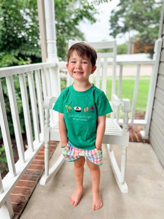 BOYS CHEESEBURGER IN PARADISE SHORTIE SET