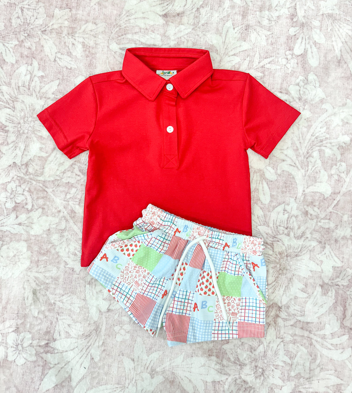 BOY CLASSROOM PATCHWORK SHORTIE SET