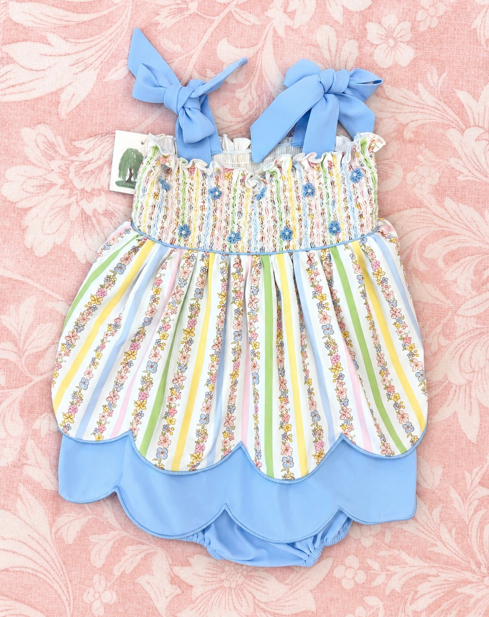 GIRL SUMMER BLOOMS SKIRTED BUBBLE