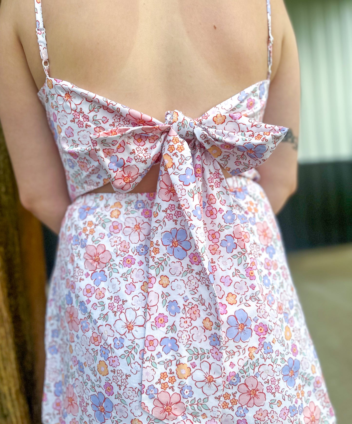 COLLIN’S FLORAL AND GINGHAM NAME SMOCKS MOM DRESS