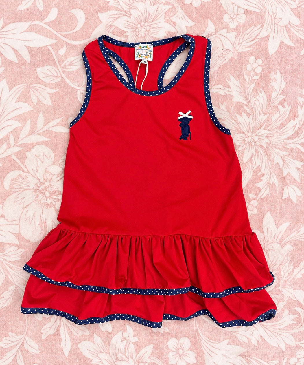 GIRL REB TENNIS DRESS