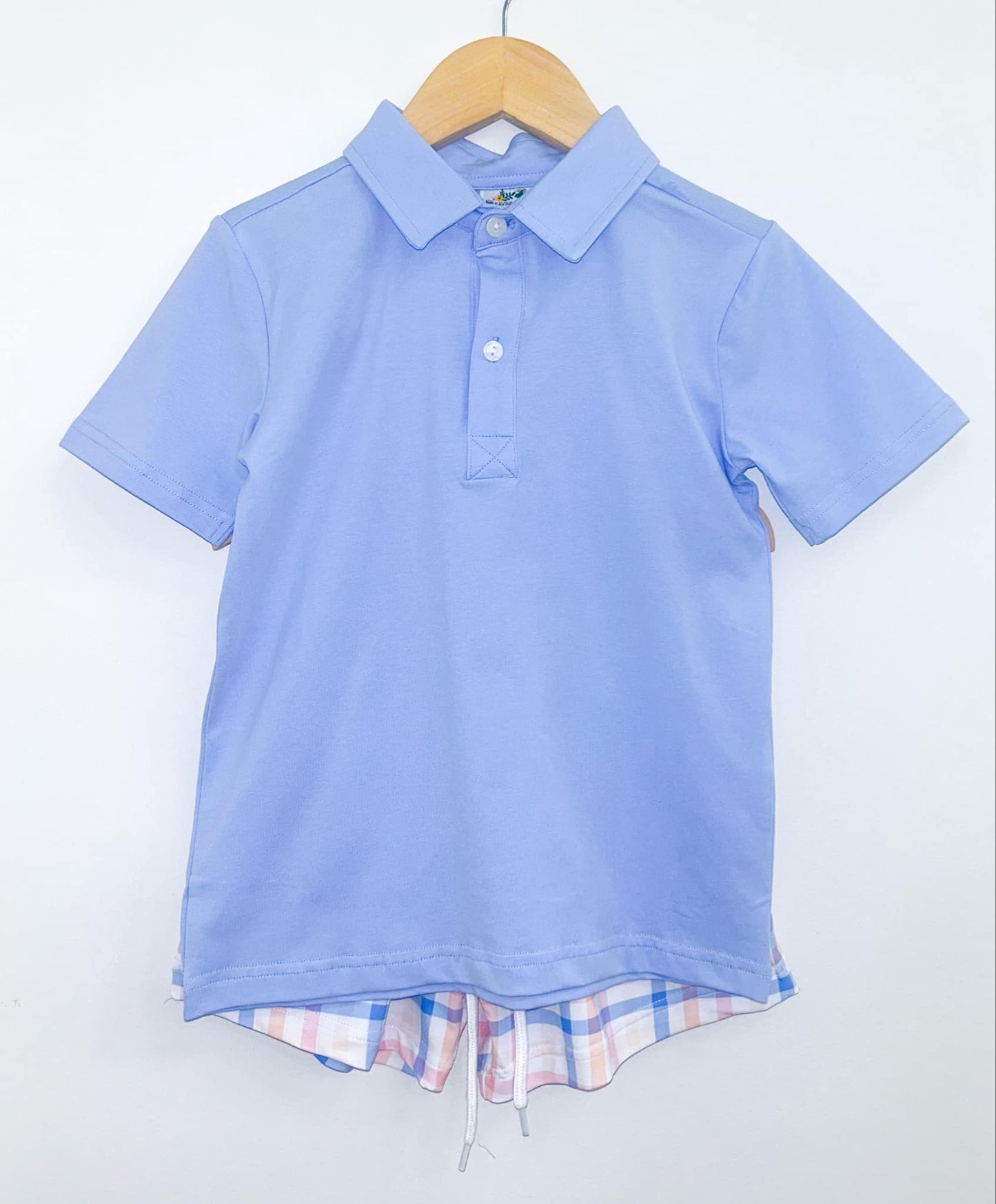 PALM BEACH PLAID BOY SHORT SET