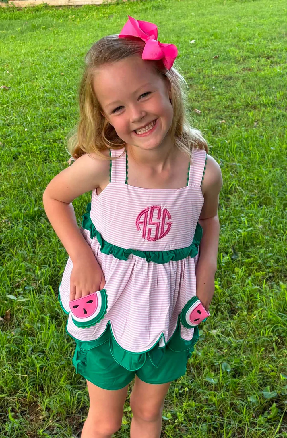 GIRLS SWEET WATERMELON SHORTIE SET