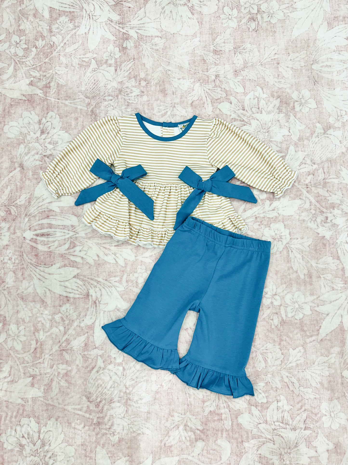 BLUE STONE & STRIPES GIRL PANT SET