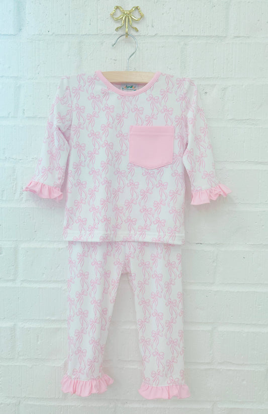 BLUSH BOWS GIRL LOUNGE SET