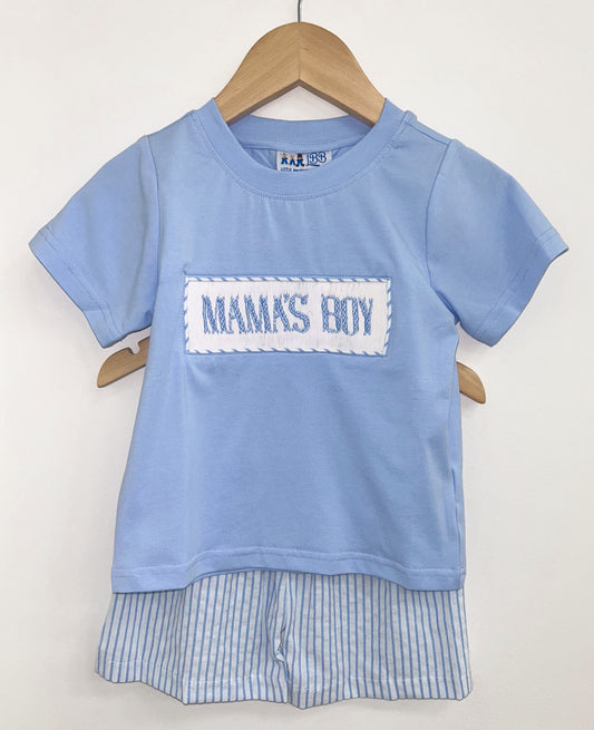 SUMMER BLUES NAME SMOCK BOY SHORT SET