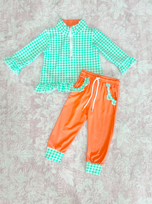WINTER JOGGER SETS GIRLS CORAL/MINT