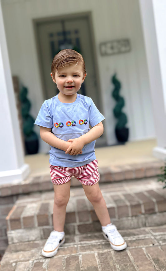 BOY FRENCH KNOT AUTISM AWARENESS SHIRT