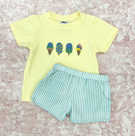 BOY I SCREAM FOR ICE CREAM SHORTIE SET