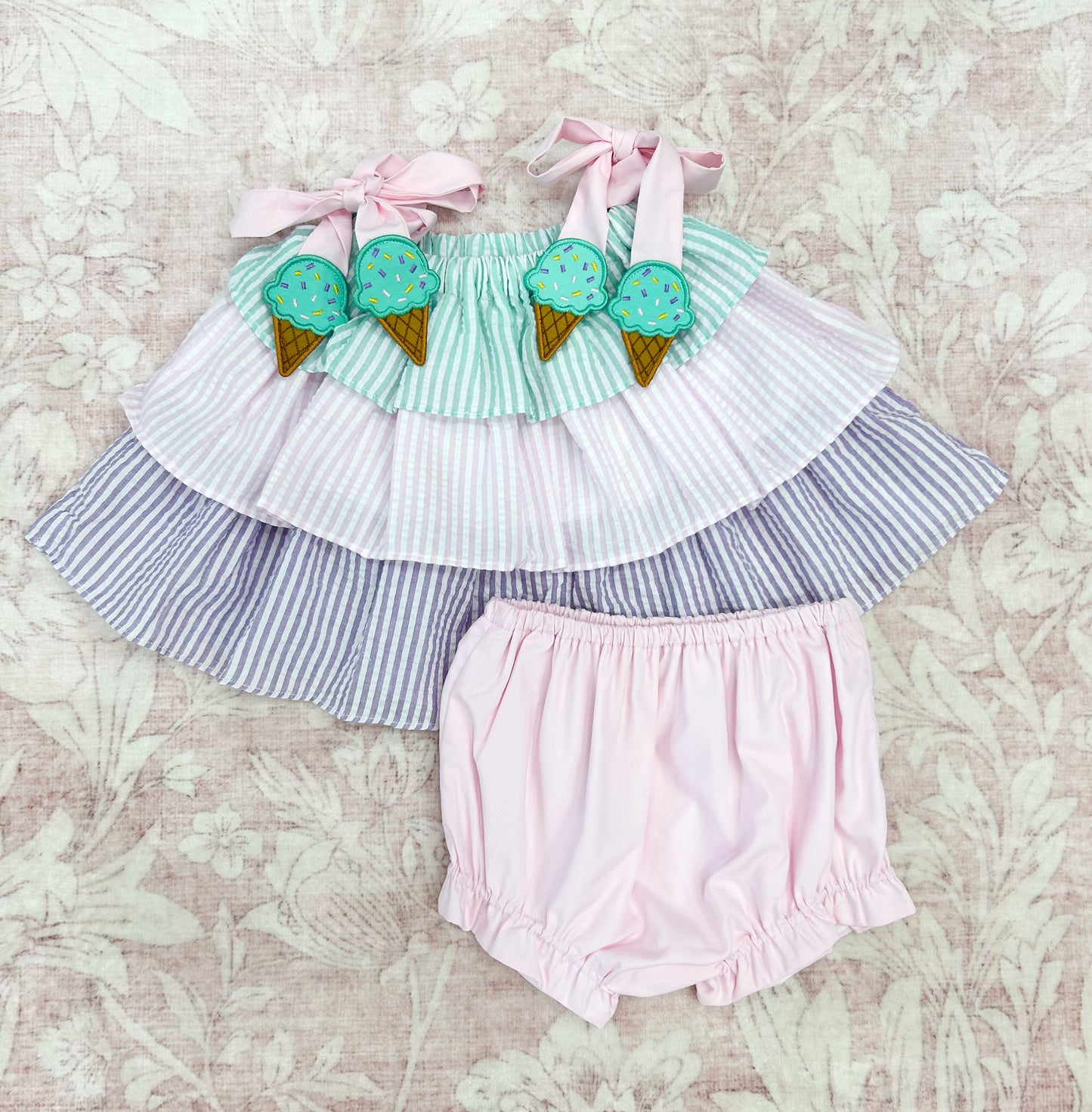 GIRL I SCREAM FOR ICE CREAM BLOOMER SET