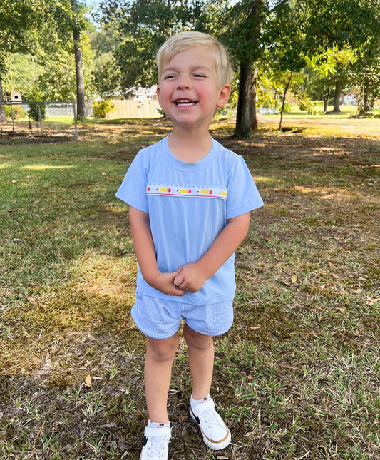 PENCIL RIBBON BOY SHORT SET