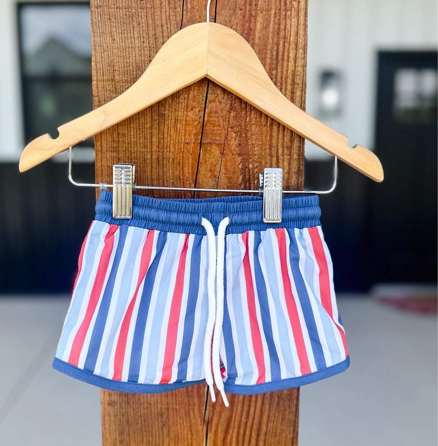 FREEDOM FLORAL & STRIPES SWIM BOY TRUNKS