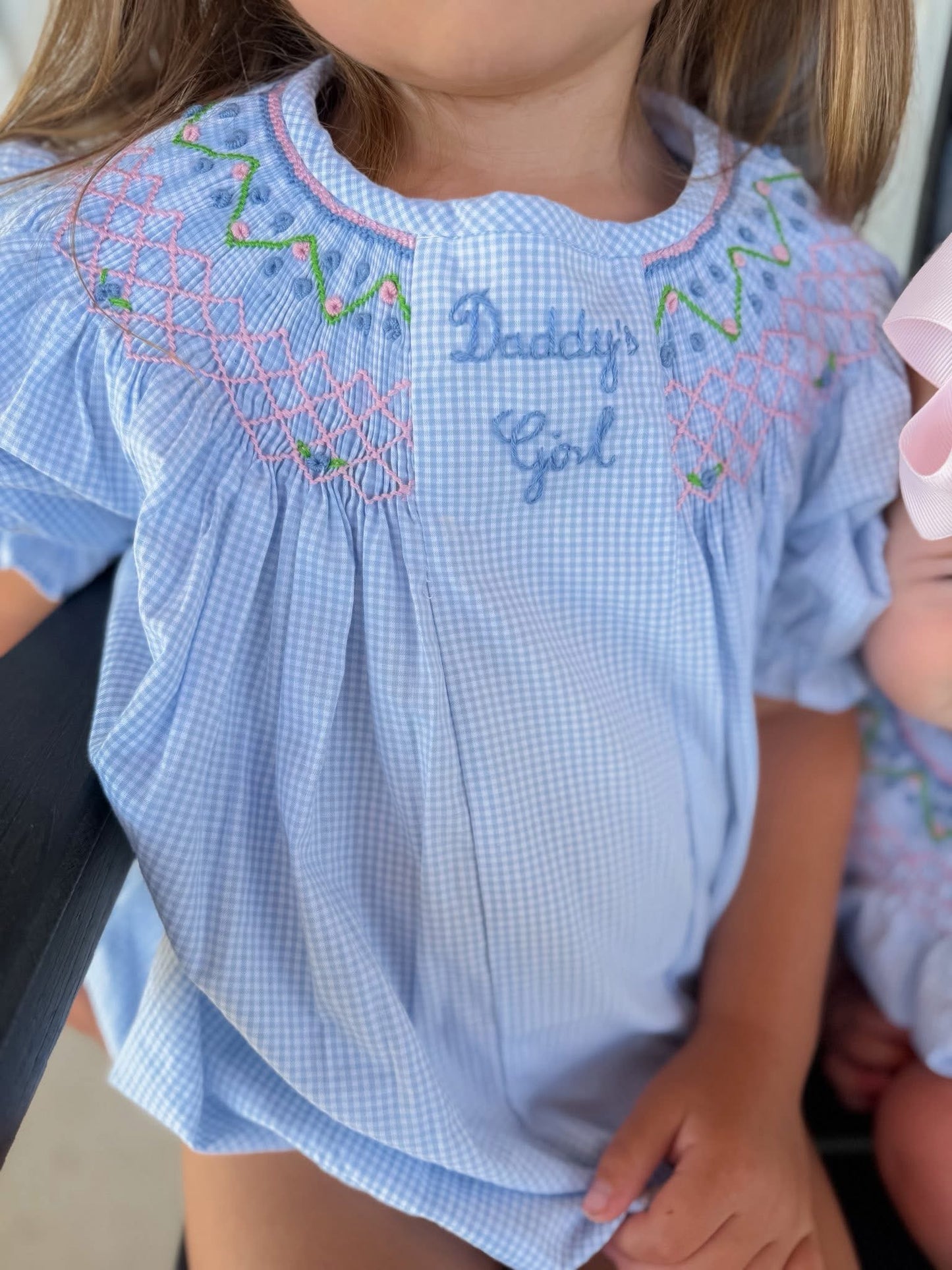 GIRL DADDY'S GIRL SMOCKED BUBBLE