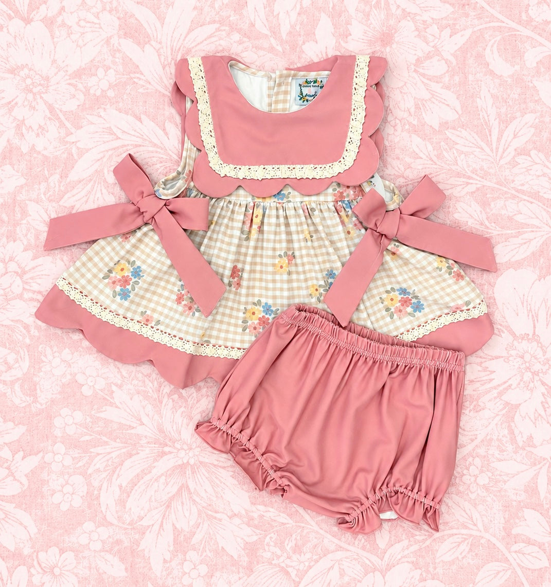 VINTAGE PETALS GIRL BLOOMER SET