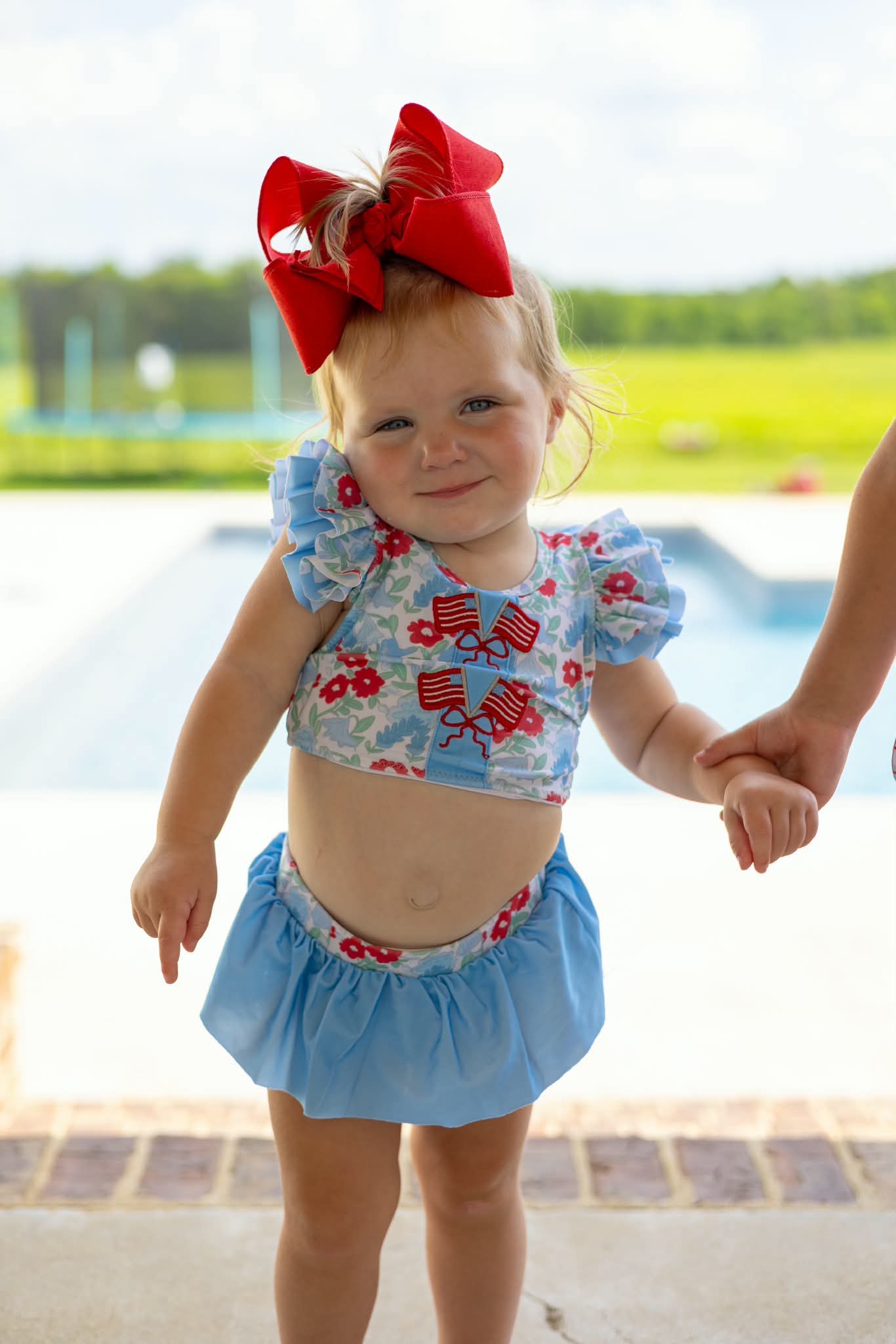 GIRLS PATRIOTIC PETALS 2PC SWIMSUIT