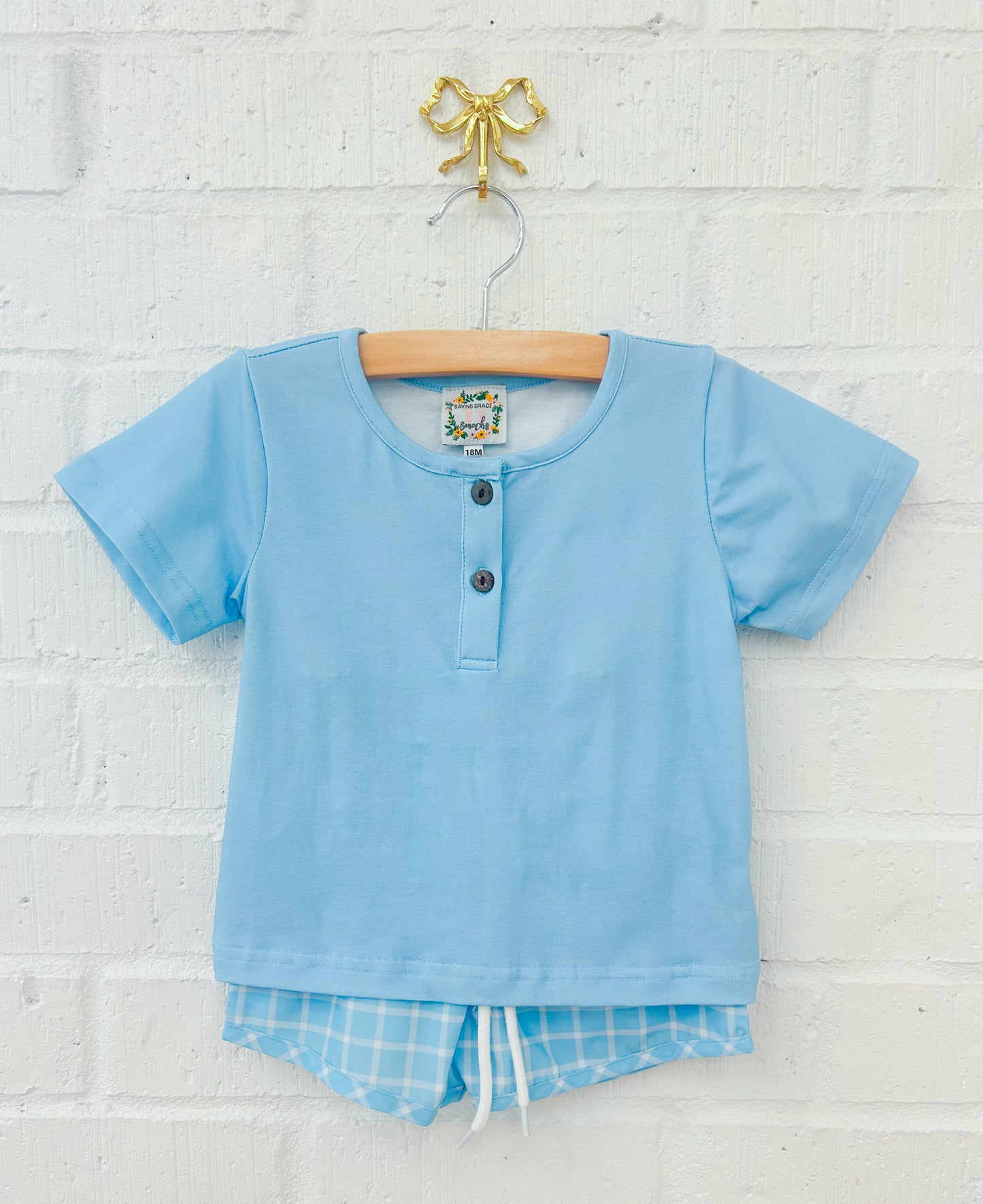 PICCADILLY PLAID BOY SHORT SET