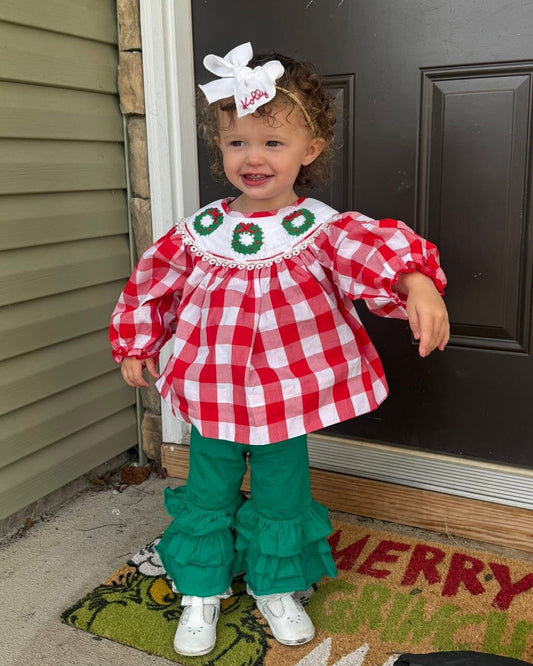 DECK THE HALLS GIRL PANT SET