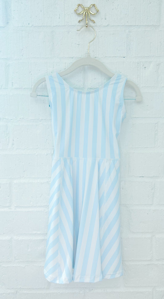 GIRL BLUE STRIPE ATHLETIC DRESS