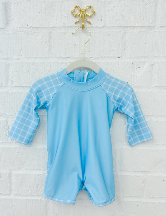PICCADILLY PLAID SWIM BOY 1PC RASHGUARD