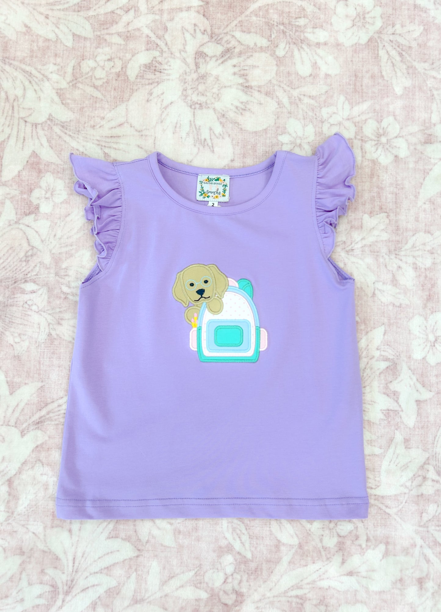 GIRL PUPPY LOVE APPLIQUE SHIRT