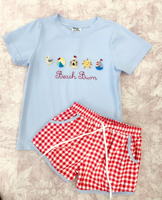 BOYS FRENCH KNOT BEACH SHORTIE SET