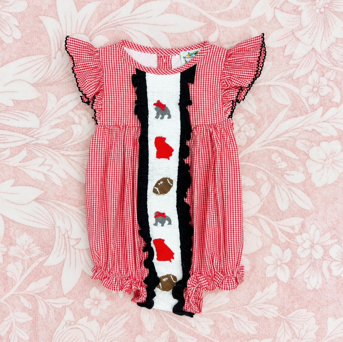 GIRL SMOCKED DAWGS BUBBLE
