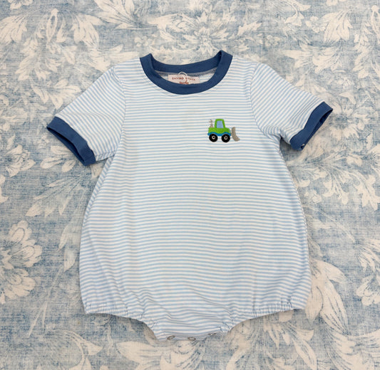 BOYS TRACTOR EMBROIDERED KNIT BUBBLE