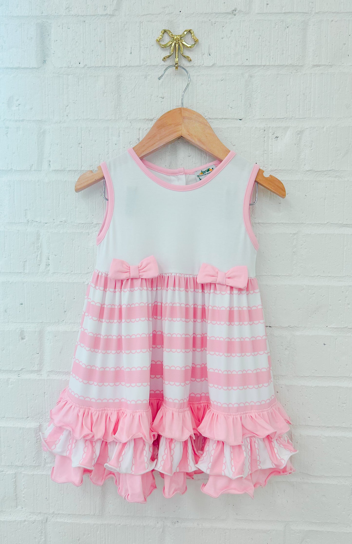 STRIPED MONOGRAM KNIT DRESS