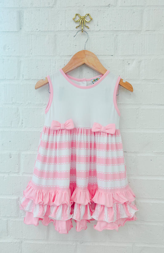 STRIPED MONOGRAM KNIT DRESS
