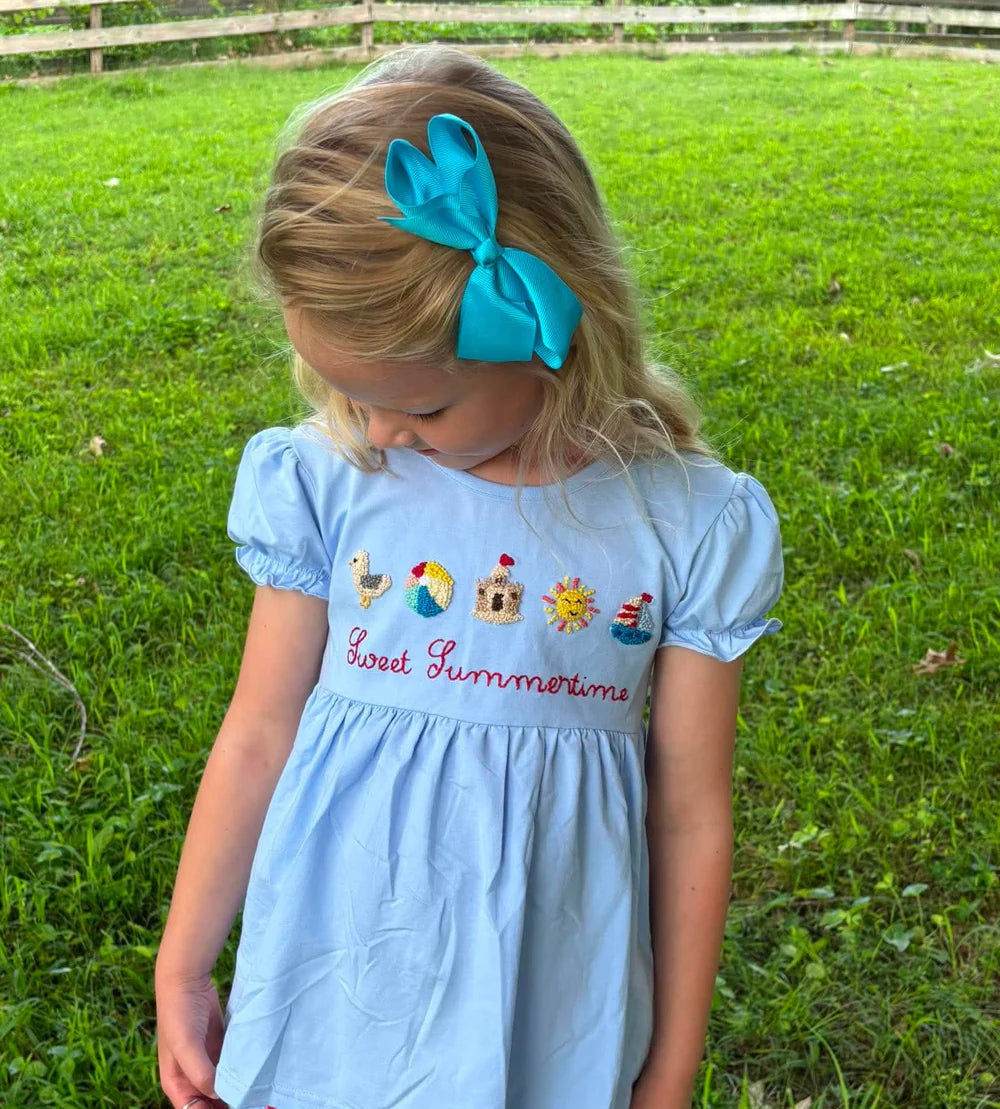 GIRLS FRENCH KNOT BEACH BLOOMER SET