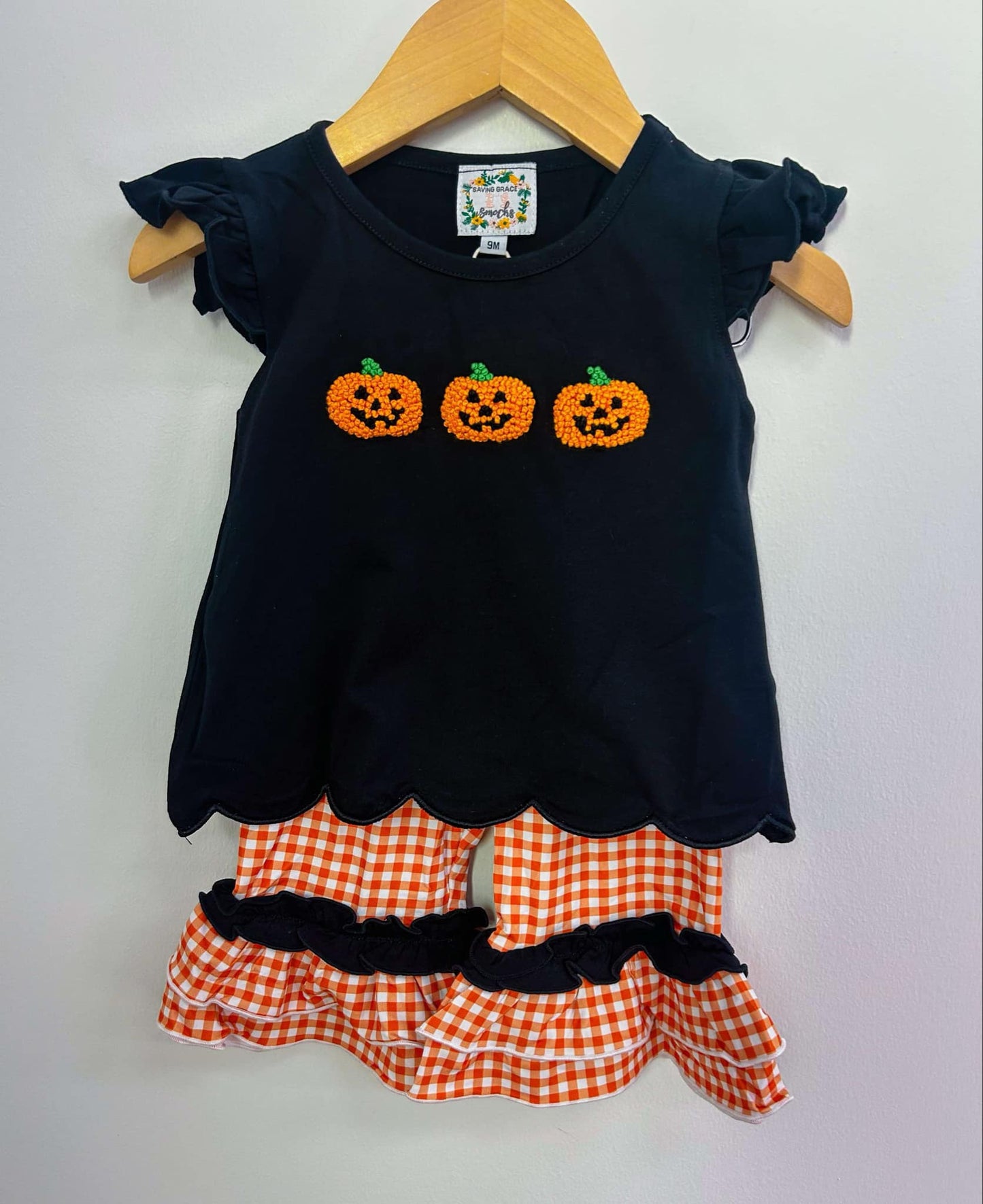 FRENCH KNOT JACK O LANTERN GIRL PANT SET