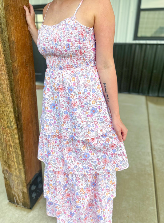 COLLIN’S FLORAL AND GINGHAM NAME SMOCKS MOM DRESS