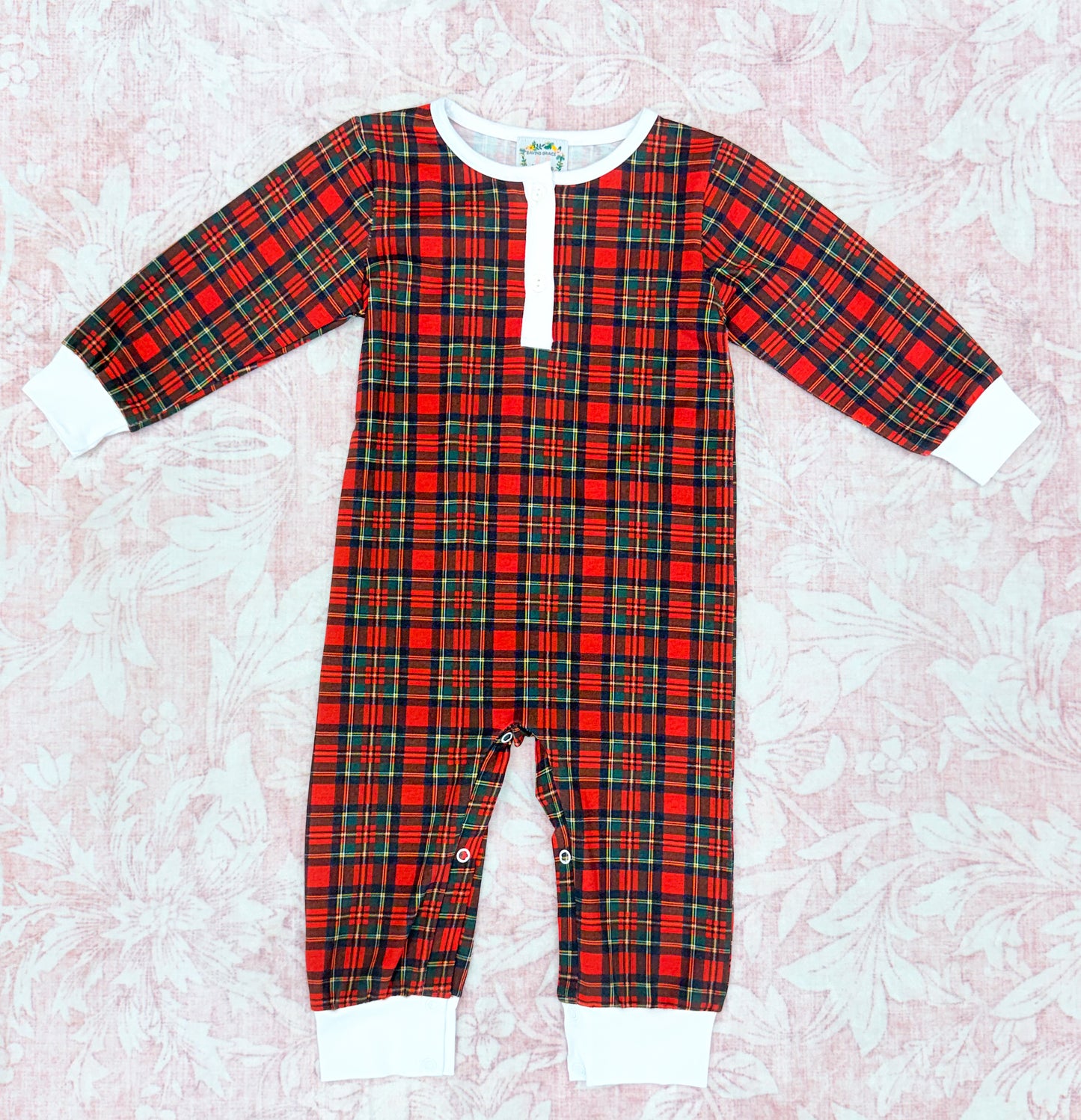 CHRISTMAS EVE PLAID BOY ROMPER