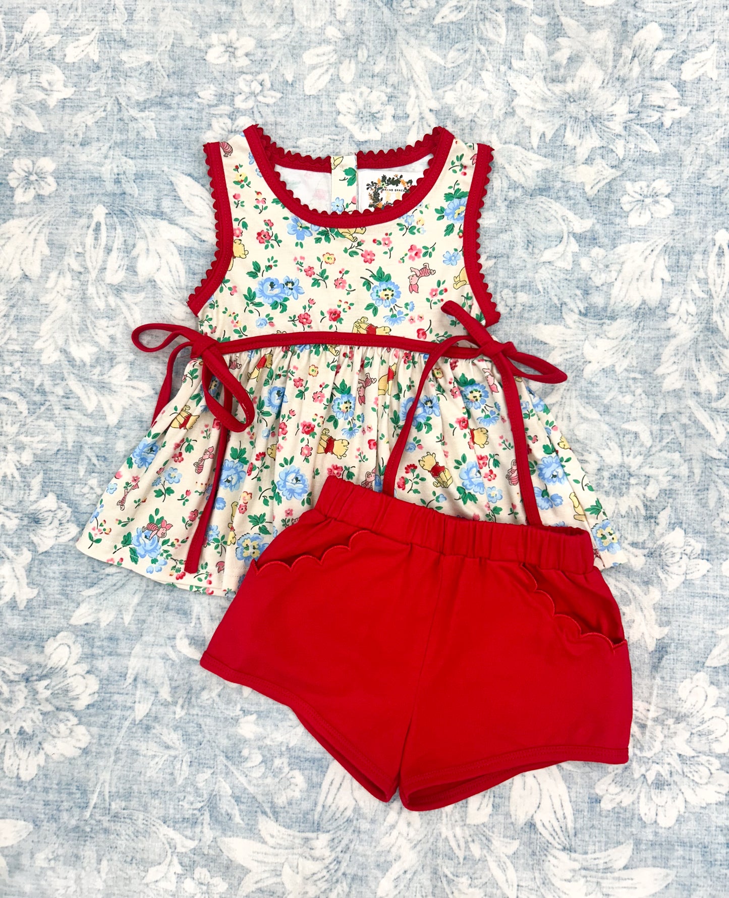 GIRLS IT'S A WONDERFUL WORLD KNIT SHORTIE SET