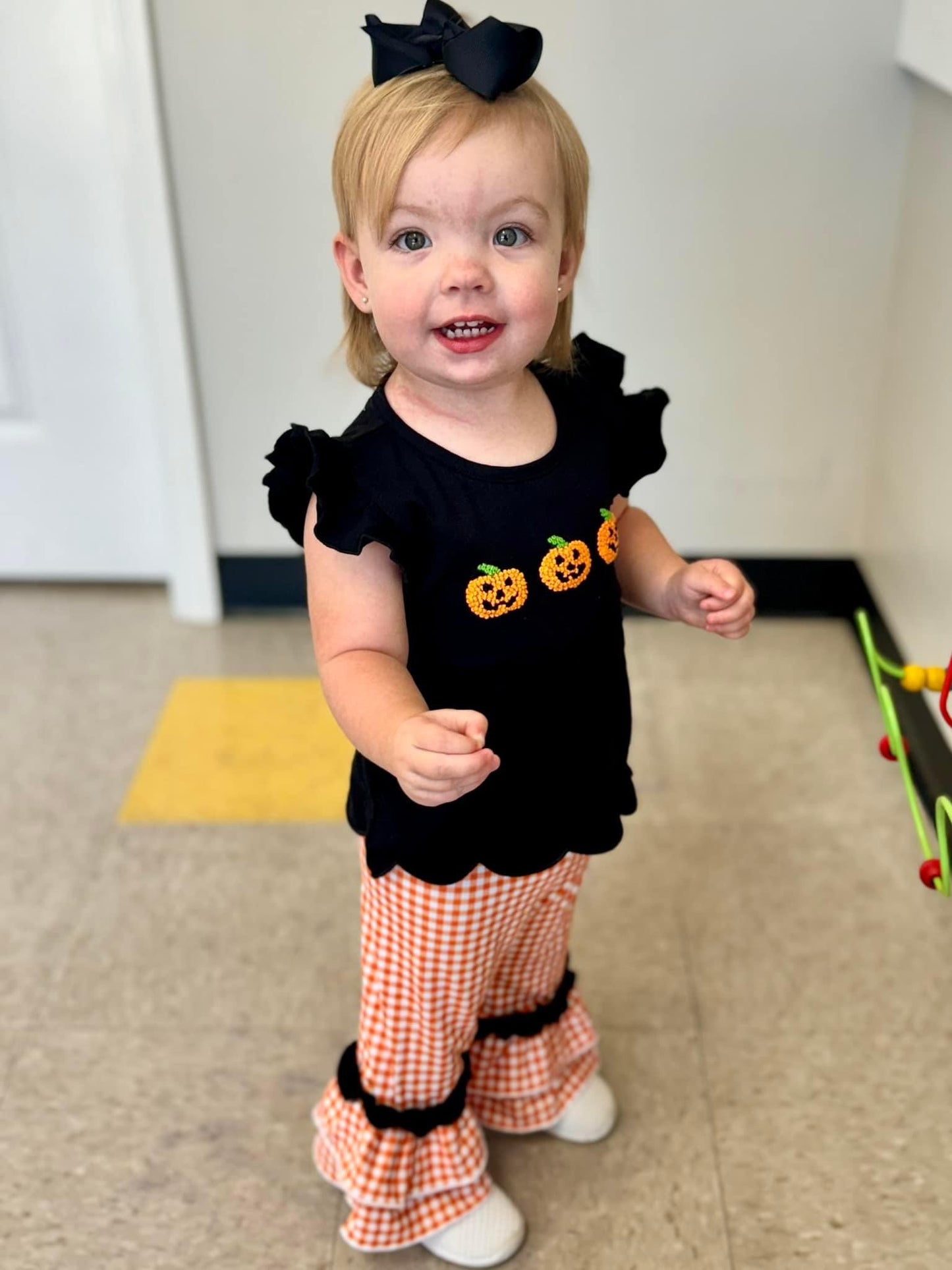 FRENCH KNOT JACK O LANTERN GIRL PANT SET