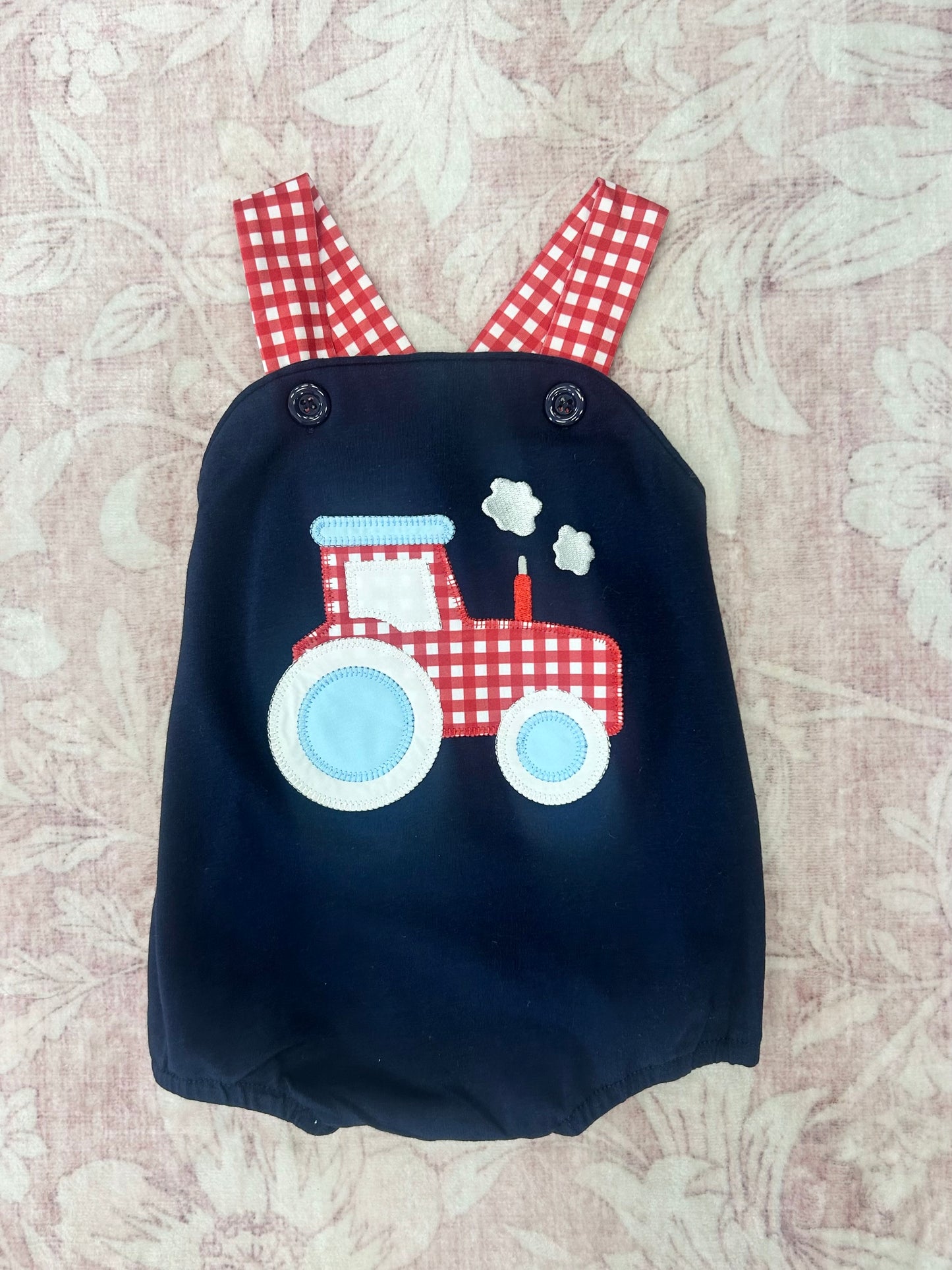 BOY TRACTOR RIDE APPLIQUE BUBBLE