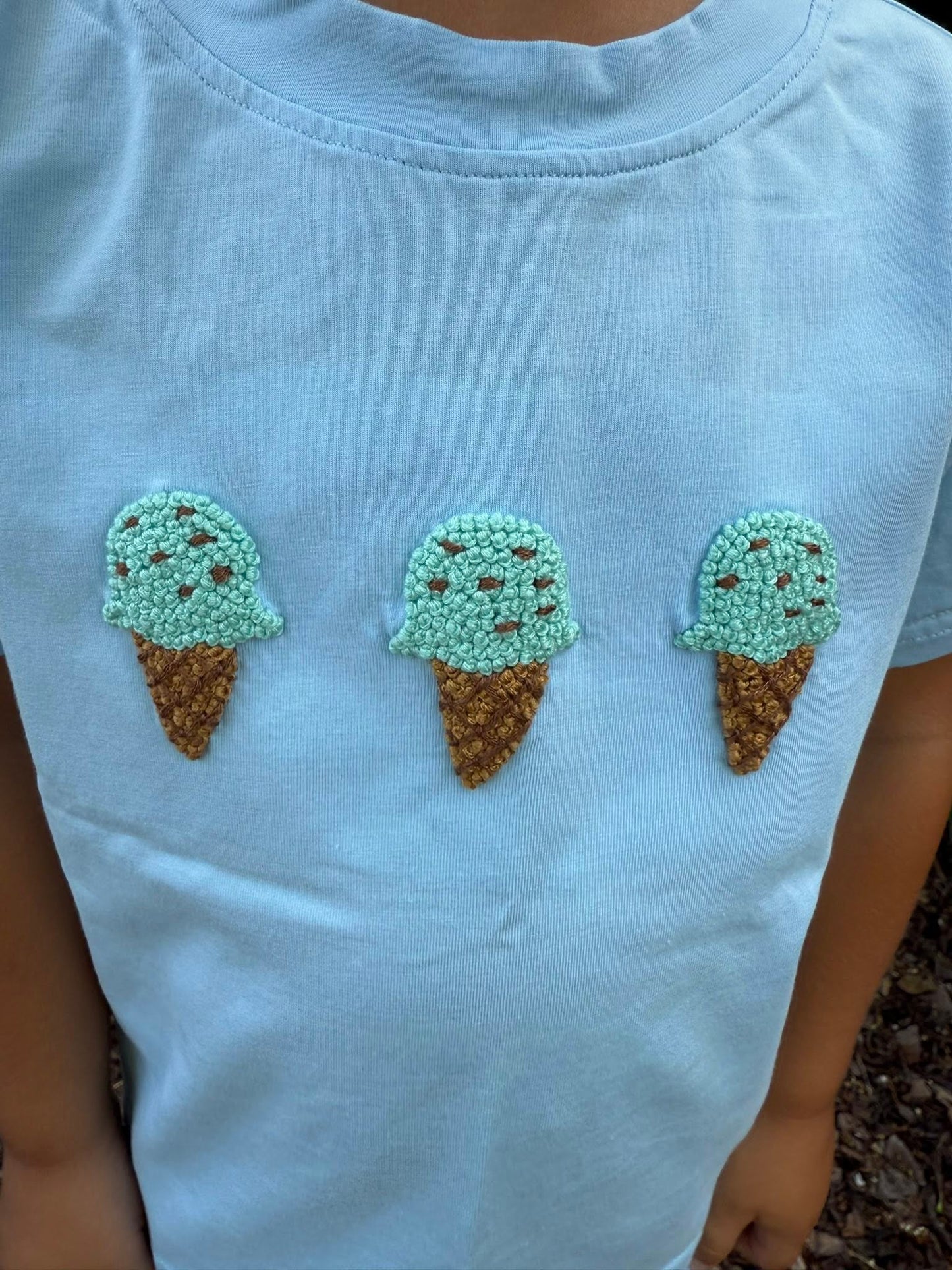 FRENCH KNOT ICE CREAM BOY SHORT SET
