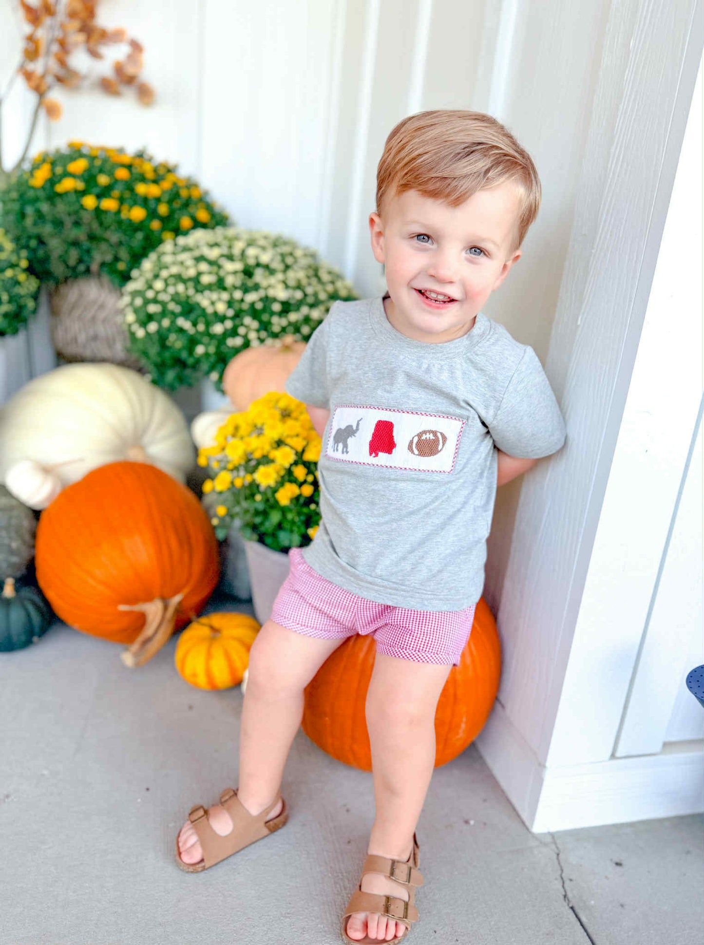 KIDS IN CRIMSON BOY SHORT SET