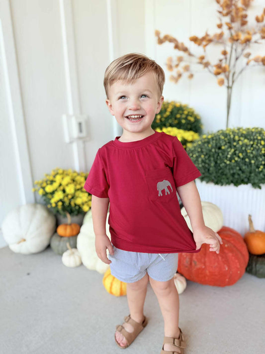 WHEN THE TIDE ROLLS BOY SHORT SET