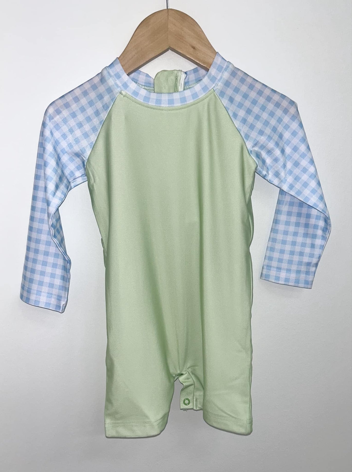 BOTANICAL GINGHAM SWIM BOY 1PC