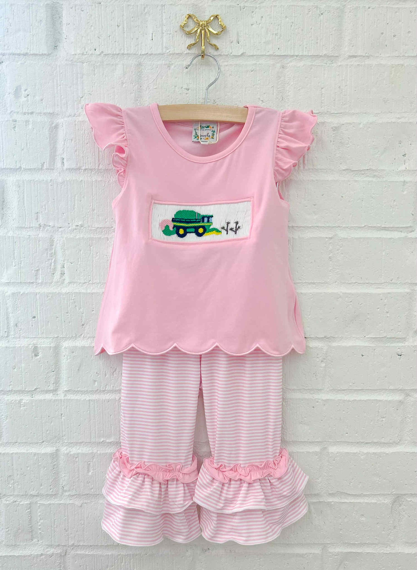 PASTEL COTTON PICKING GIRL PANT SET
