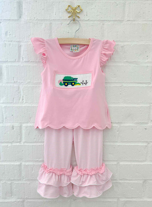 PASTEL COTTON PICKING GIRL PANT SET