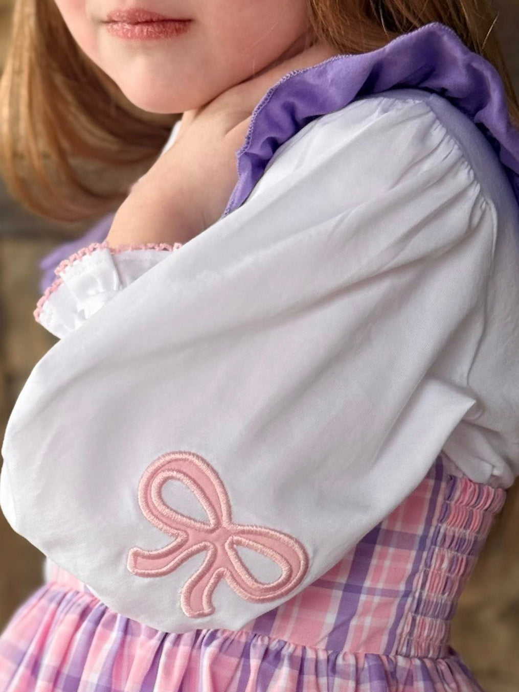 PINK & LAVENDER PLAID GIRL BUBBLE