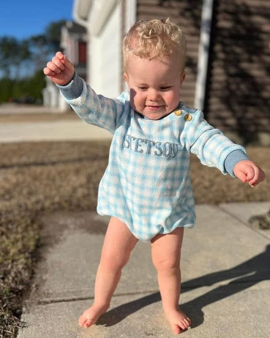 GINGHAM CARDIGAN BOY BUBBLE