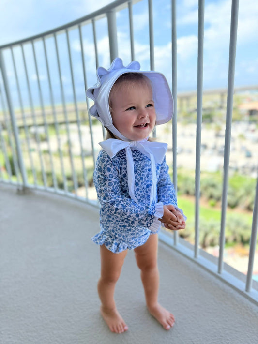 BLUE BOTANICAL FAMILY SWIM GIRL 1PC