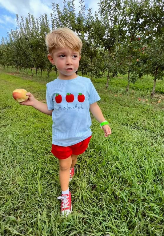 BOY FRENCH KNOT APPLES SHIRT