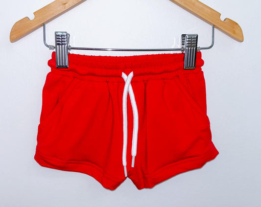 BOYS KNIT SHORTIES- RED