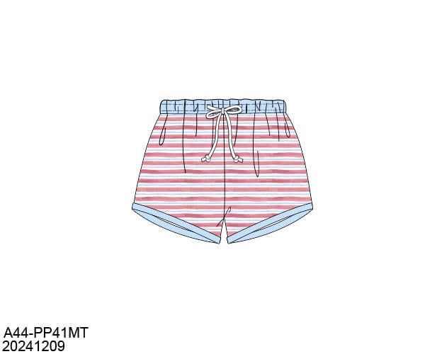 BOYS PATRIOTIC STRIPE SWIM TRUNKS