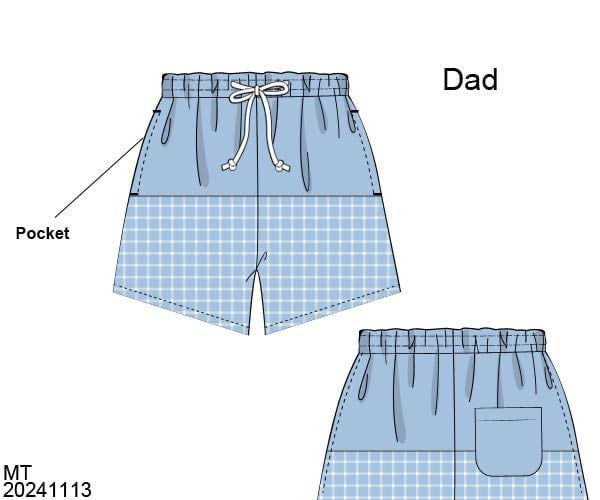 PICCADILLY PLAID SWIM DAD TRUNKS