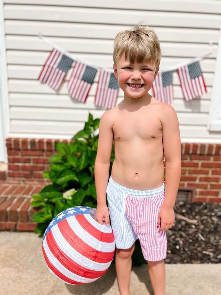 SUMMER SEERSUCKER SWIM BOY REGULAR TRUNKS